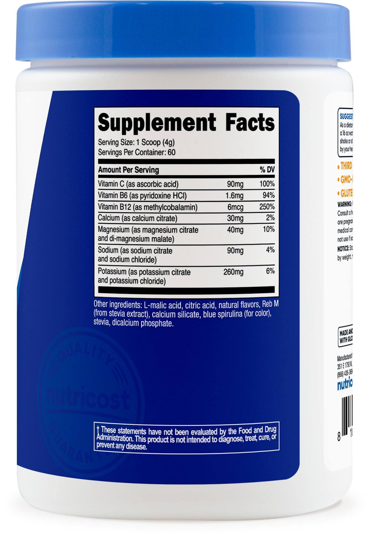 Nutricost Electrolyte Complex Powder (120 Servings, Fruit Punch) | Hydration Supplement Drink Mix with Vitamins and Minerals