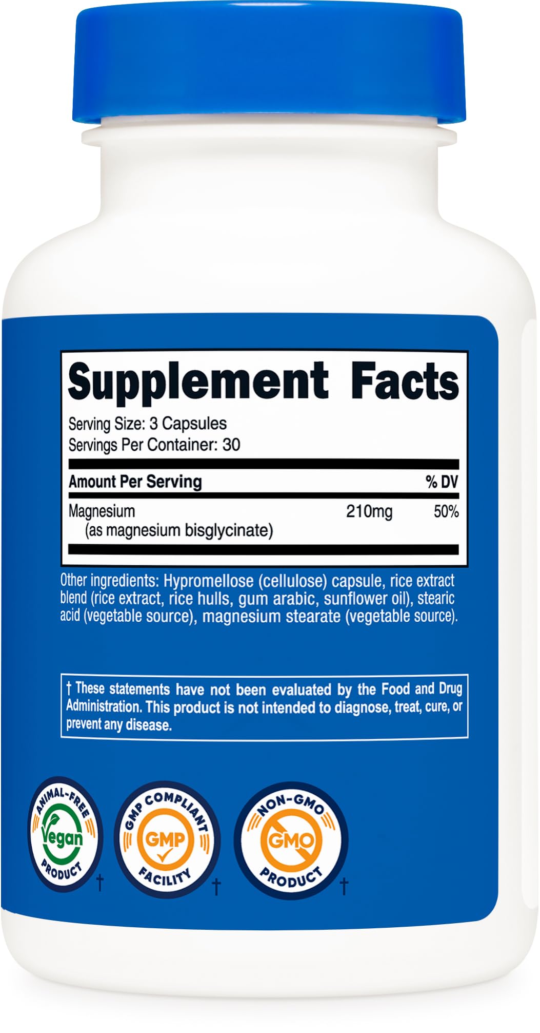 Nutricost Magnesium Glycinate Capsules, 180 Capsules, 210mg | Gentle Absorption, Magnesium Glycinate Supplement