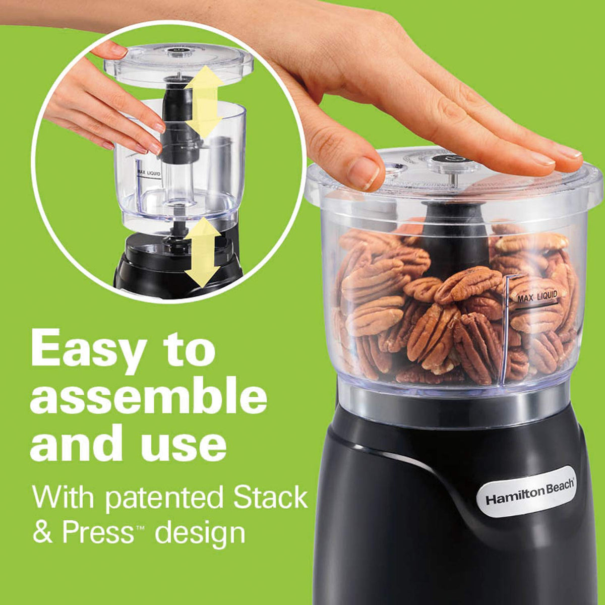 Hamilton Beach Electric Vegetable Chopper & Mini Food Processor, 3-Cup, 350 Watts