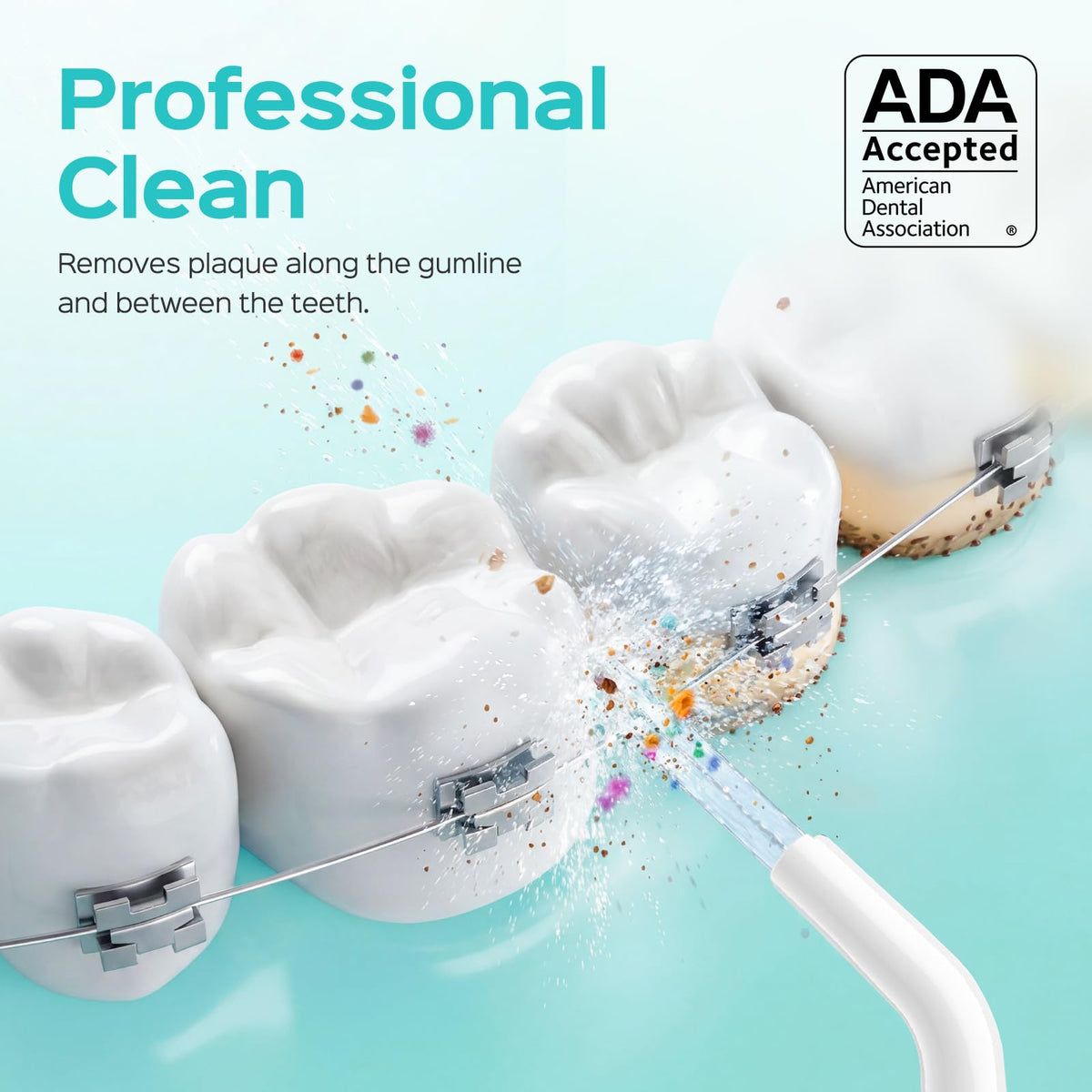 COSLUS ADA Accepted E40 Water Dental Flosser, 10 Pressure Levels, Black Pro