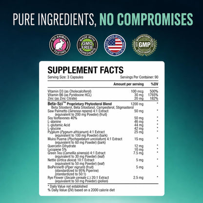 Approved Science Prostarex - Advanced Prostate Supplements for Men – Prostate, Bladder & Urinary Health Support with Saw Palmetto, Beta-Sitosterol & BioPerine – 270 Capsules (3 Month Supply)