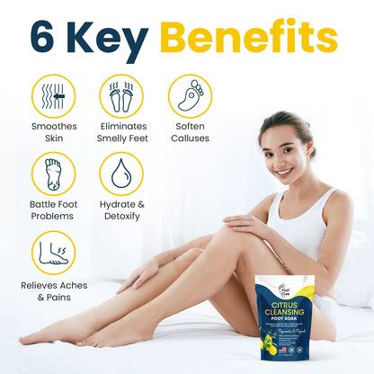 Citrus Detox Foot Soak With Epsom Salts - for Foot Callus, Immune Boost, Damaged Toenail