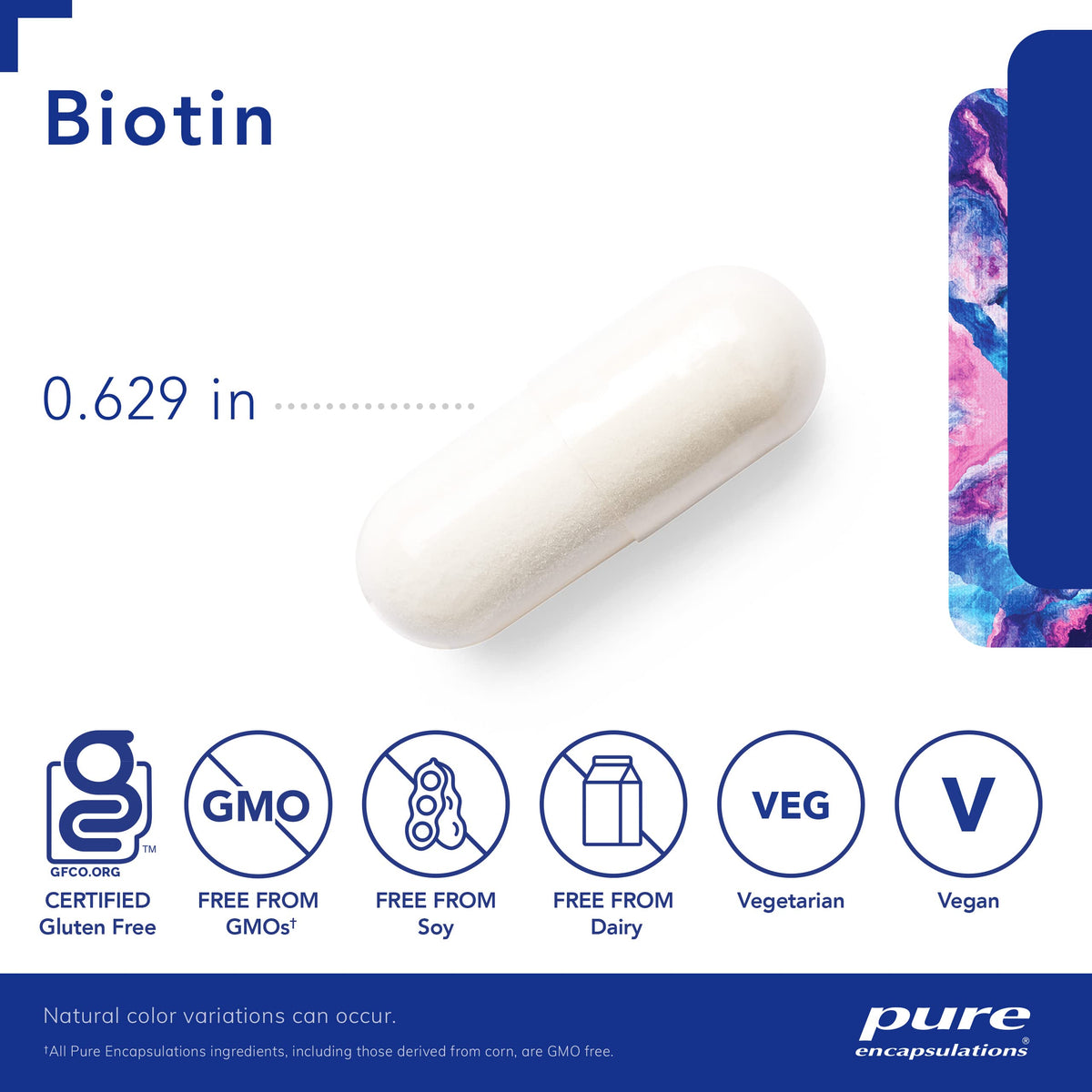 Pure Encapsulations Biotin 8 mg - B Vitamin Supplement to Aid Stress Relief, Hair, Skin