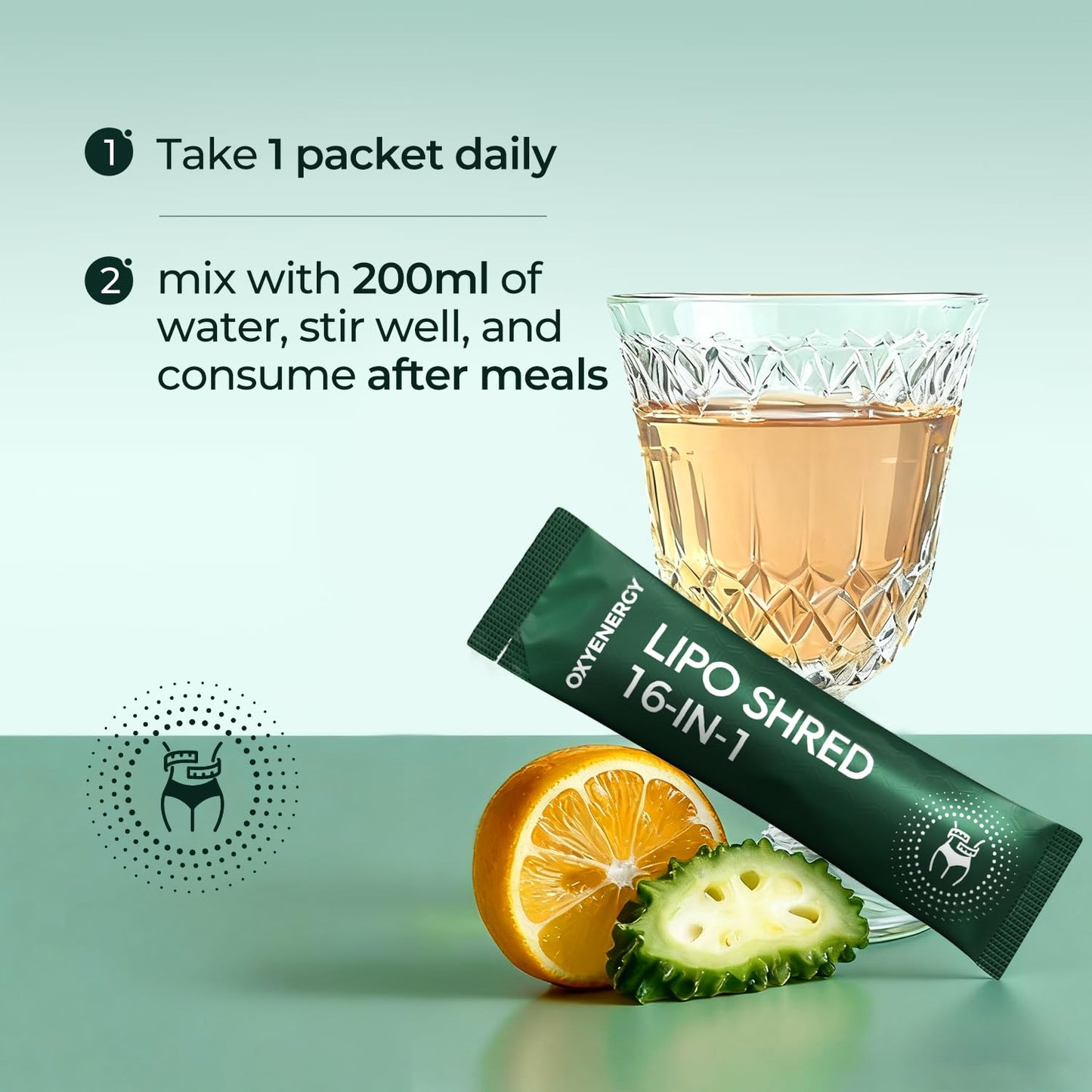 OxyEnergy LIPO Slash 16-in-1 Natural Weight Loss Supplement, 30 Packets | Supports Appetite Suppressant & GLP-1 Activate, Vegetarian, Non-GMO for Women & Men Seeking Healthy Weight Loss