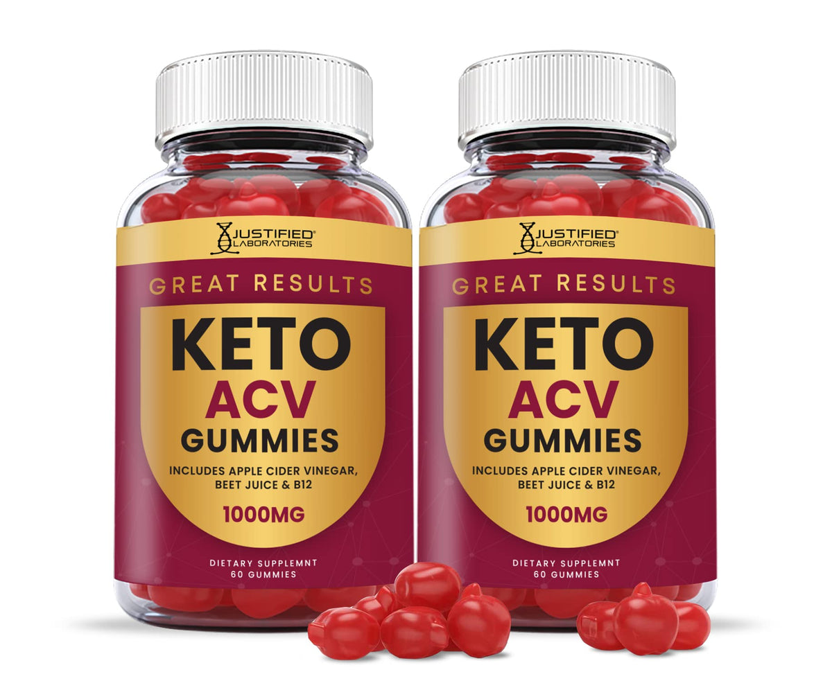 Justified Laboratories (2 Pack) Great Results Keto ACV Gummies 1000MG 