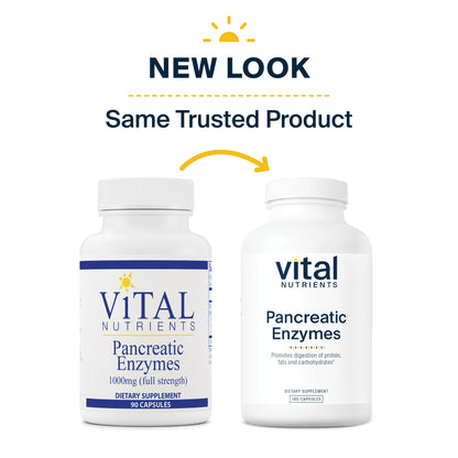 Vital Nutrients Pancreatic Enzymes 1000mg (Full Strength) | Pancreatin Digestion Supple