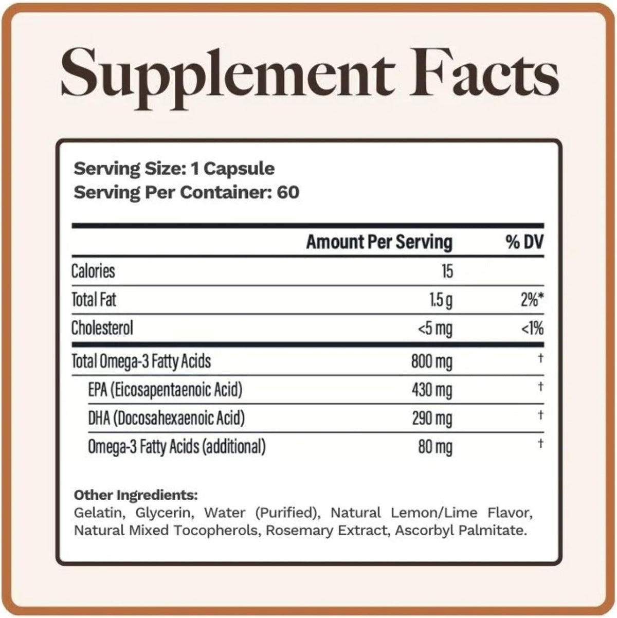 Utzy Naturals Omega-3 Fish Oil | Natural Lemon Flavor | 60 Softgels
