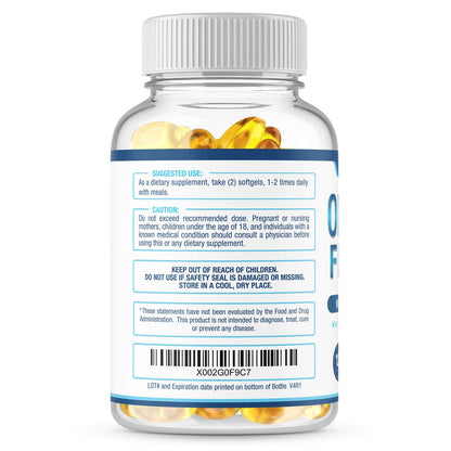 Premium Omega 3 Fish Oil Supplement 2400mg - Burpless Fish Oil Omega3 Softgels