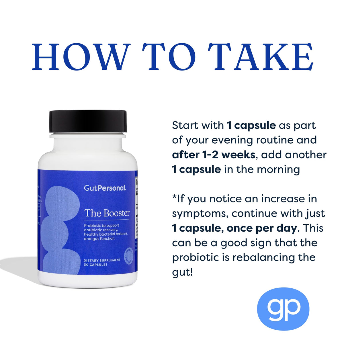 GutPersonal The Booster Targeted Probiotic for Gut Health: Support The Immune System with 5 Billion CFU Saccharomyces Boulardii, Capsules, 30 Servings