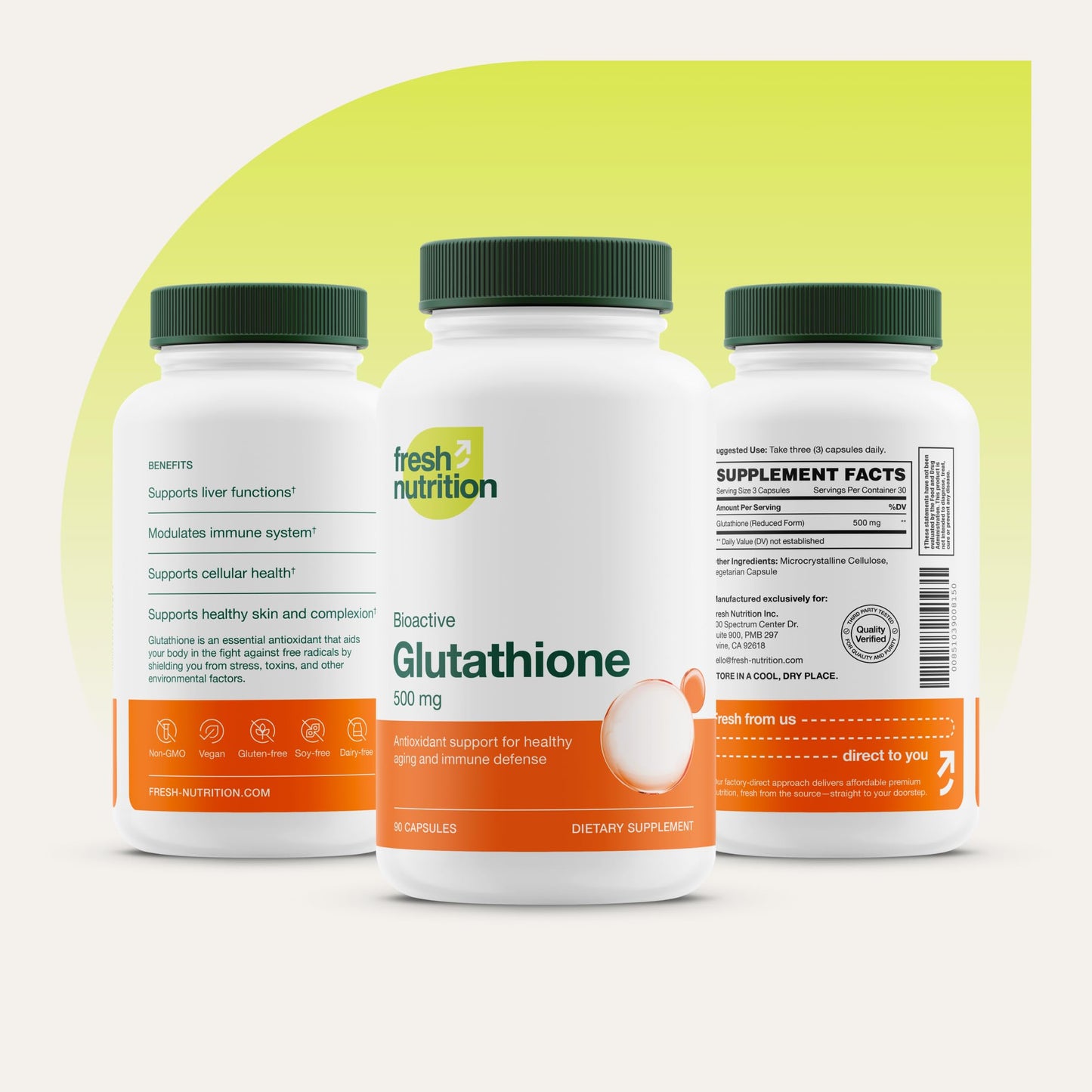 Glutathione Supplement Capsule - Strongest DNA Verified Glutathione Reduced - Vegan Friendly, Non GMO, Gluten & Soy Free