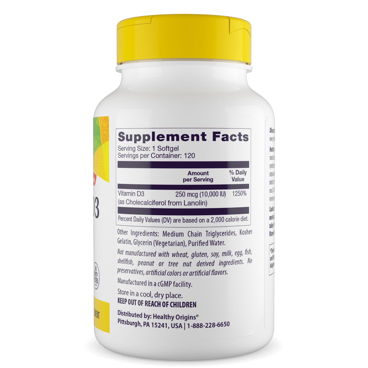 Healthy Origins Vitamin D3 10,000 IU 250 mcg, 360 Softgels