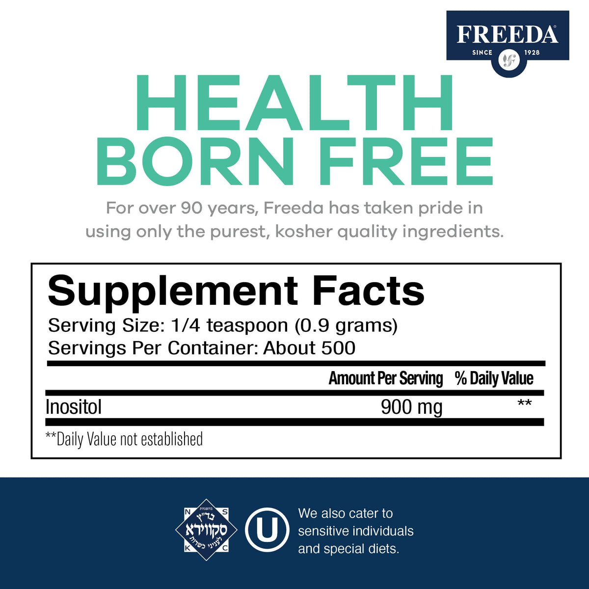 FREEDA Inositol Powder from Myo-Inositol - Hormone Balance for Women - PCOS Supple