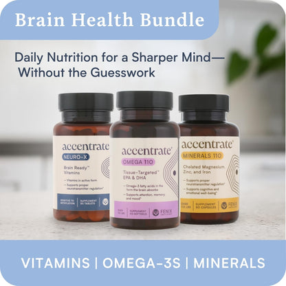 Accentrate Neuro - Brain Health, Methylated Vitamin B Complex, MTHFR | Every B vitamin already in its active form, so your body does not have to convert it first. Supports focus and mood.
