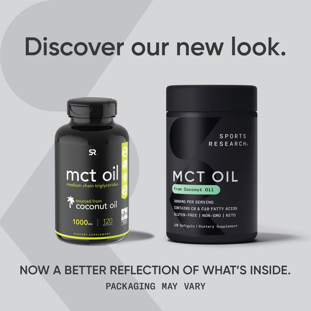 Sports Research Keto MCT Oil Capsules derived from Coconut Oil | Keto Fuel for The Brain