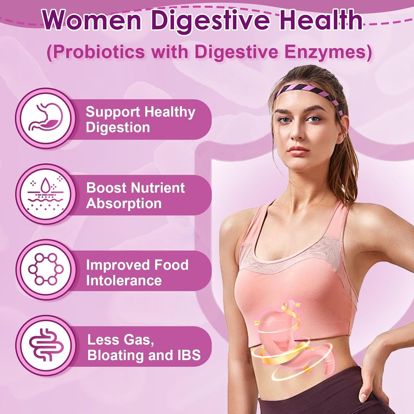 NATURE TARGET Women's Probiotic, 100 Billion CFU, 31 Strains, 90 Servings | With Prebiotic And Enzymes For Digestive Health,Cranberry, D-Mannose Support Urinary Tract & Vaginal Wellness, Shelf-Stable