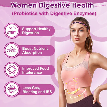 NATURE TARGET Women's Probiotic, 100 Billion CFU, 31 Strains, 90 Servings | With Prebiotic And Enzymes For Digestive Health,Cranberry, D-Mannose Support Urinary Tract & Vaginal Wellness, Shelf-Stable