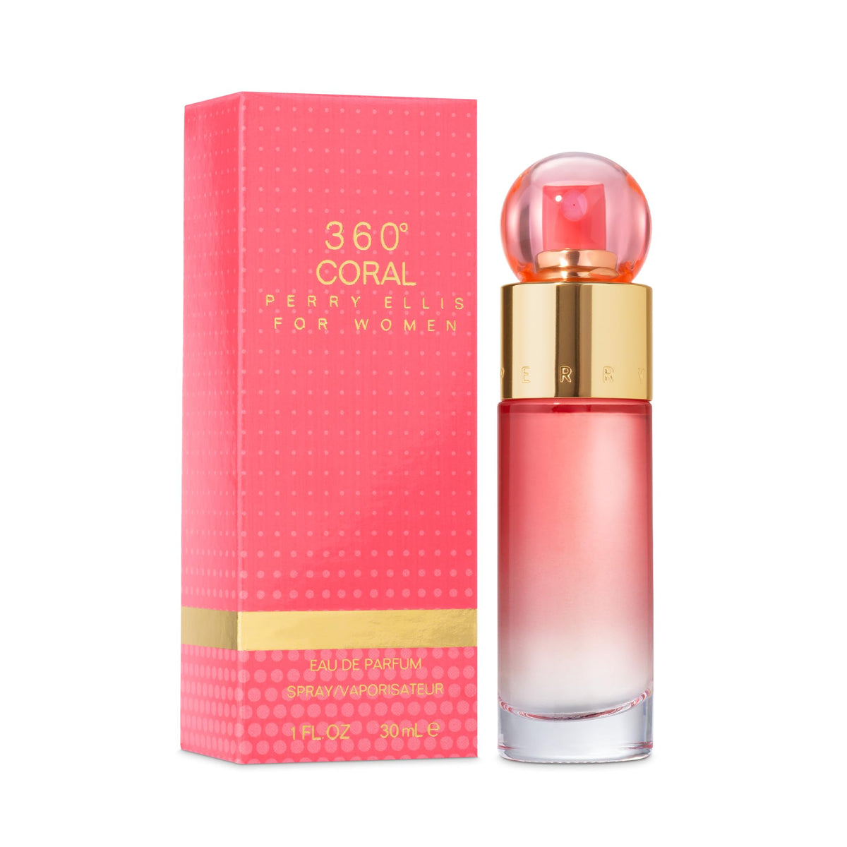 Perry Ellis 360° Coral Eau De Parfum Spray for Women, 3.4 Fl Oz (100 mL)
