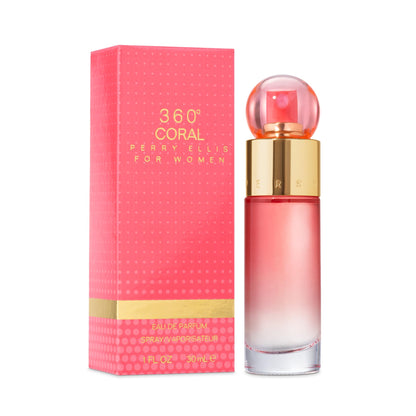 Perry Ellis 360° Coral Eau De Parfum Spray for Women, 3.4 Fl Oz (100 mL)