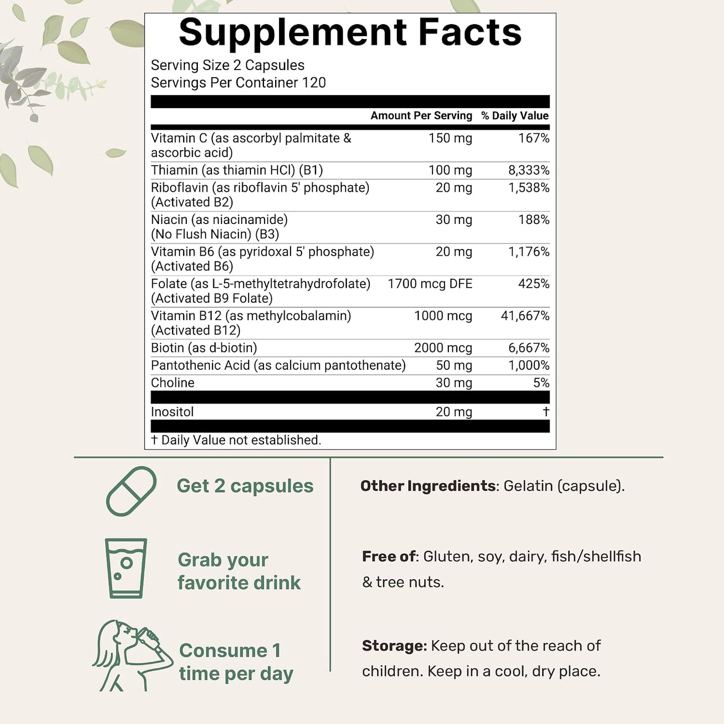 Micro Ingredients Pure Methylated B Complex & Pure Triple Magnesium 400mg Capsules | 2 Pack Bundle | Glycinate, Malate, B12, Thiamin, Fat Soluble Vitamin C, & More | Clean Ingredients Without Fillers