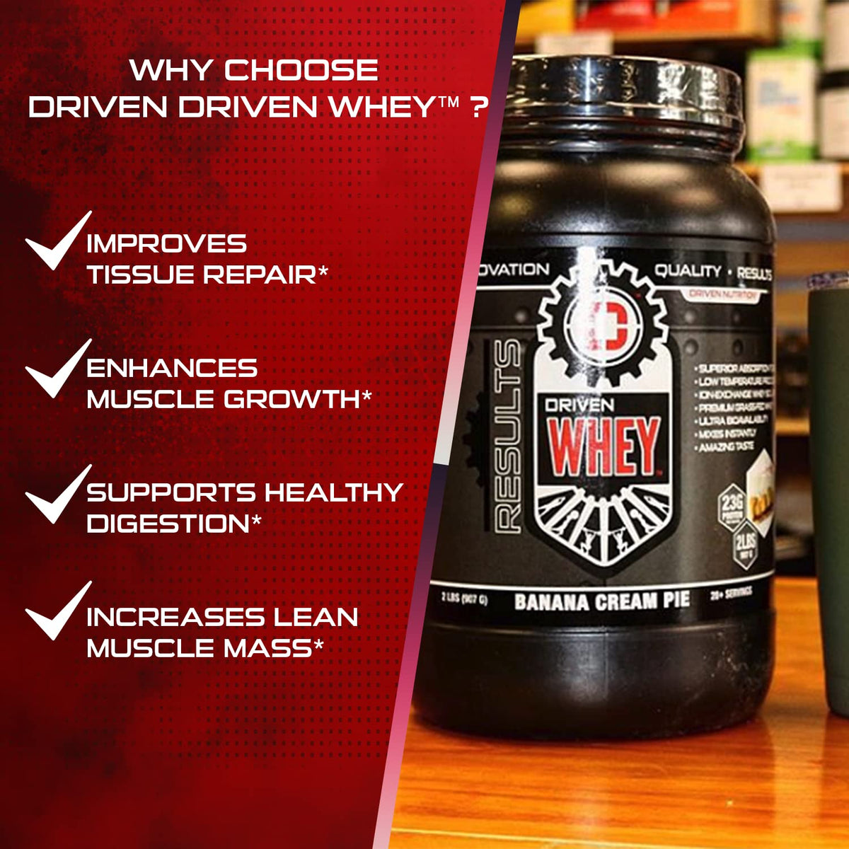 Driven WHEY- Grass Fed Whey Protein Powder: Delicious, Clean Protein Shake