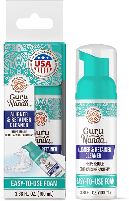 GuruNanda Aligner & Retainer Cleaner Foam – Gentle Cleaning for Aligners, Retainers, Veneers & Mouthguard, Helps Neutralize Odors, Ideal for Daily Use, 100 ml