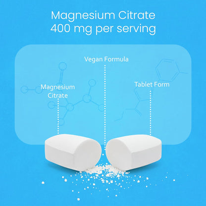 NaturaLife Labs Magnesium Citrate 400 mg per Serving – 120 Tablets, Vegan, Non-GMO