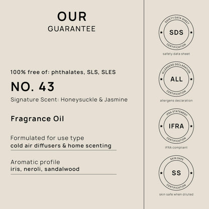 VINEVIDA [4 Fl Oz] Honeysuckle & Jasmine Fragrance Oil for Cold Air Diffusers, Essential Oils