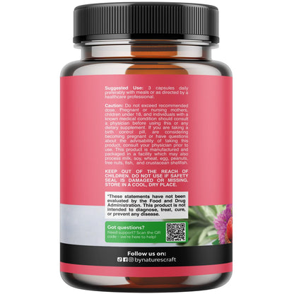 Natures Craft Complete Herbal Menopause Supplement for Women - Female Hormone Balance Capsules for Night Sweats Hot Flashes & Mood Swings with Dong Quai, Chaste Berry & Black Cohosh Root - 60 Count