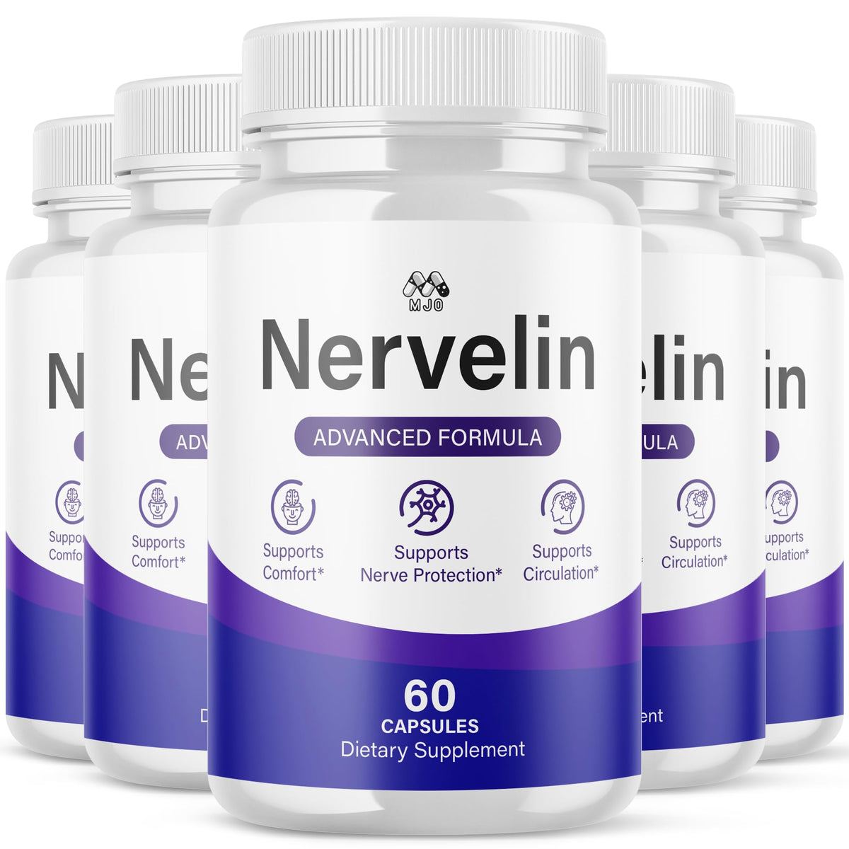 Nervelin Capsules, All Natural Nerve Supplement Pills 1-Pack, 60 Capsules