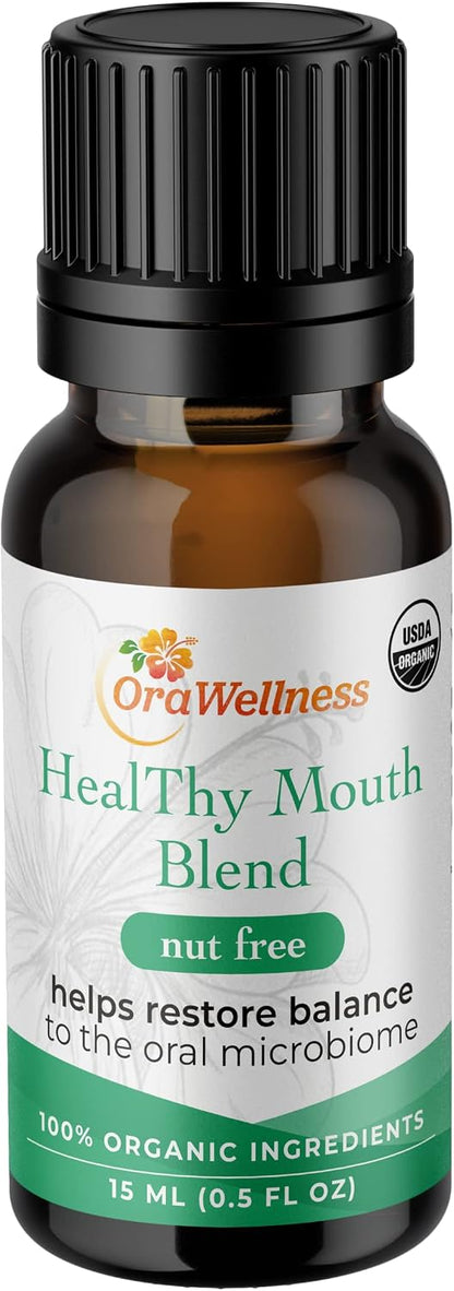 OraWellness Nut Free Healthy Mouth Blend Organic Toothpaste & Mouthwash Alternative + BrushEco Bamboo Toothbrush with 3 Rows to Reduce Gum Disease, Promote Healthy Teeth and Gums