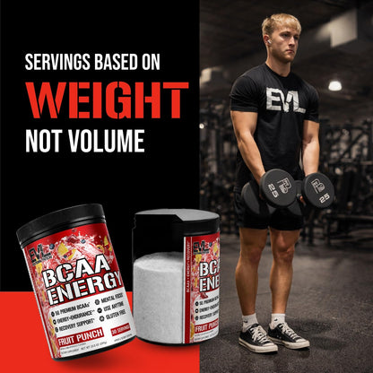 Evlution EVL BCAAs Amino Acids Powder - BCAA Energy Pre Workout Powder for Muscle Recovery Lean Growth and Endurance - Rehydrating Post Workout Recovery Drink with Natural Caffeine - Pink Lemonade