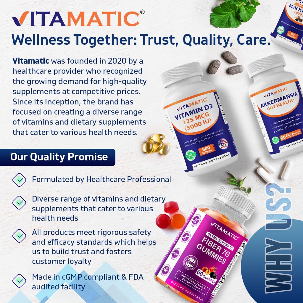 Vitamatic Folic Acid, Vitamin B12 & B6 – 180 Fast Dissolve Tablets Heart Health, Energy Production & Red Blood Cell Support