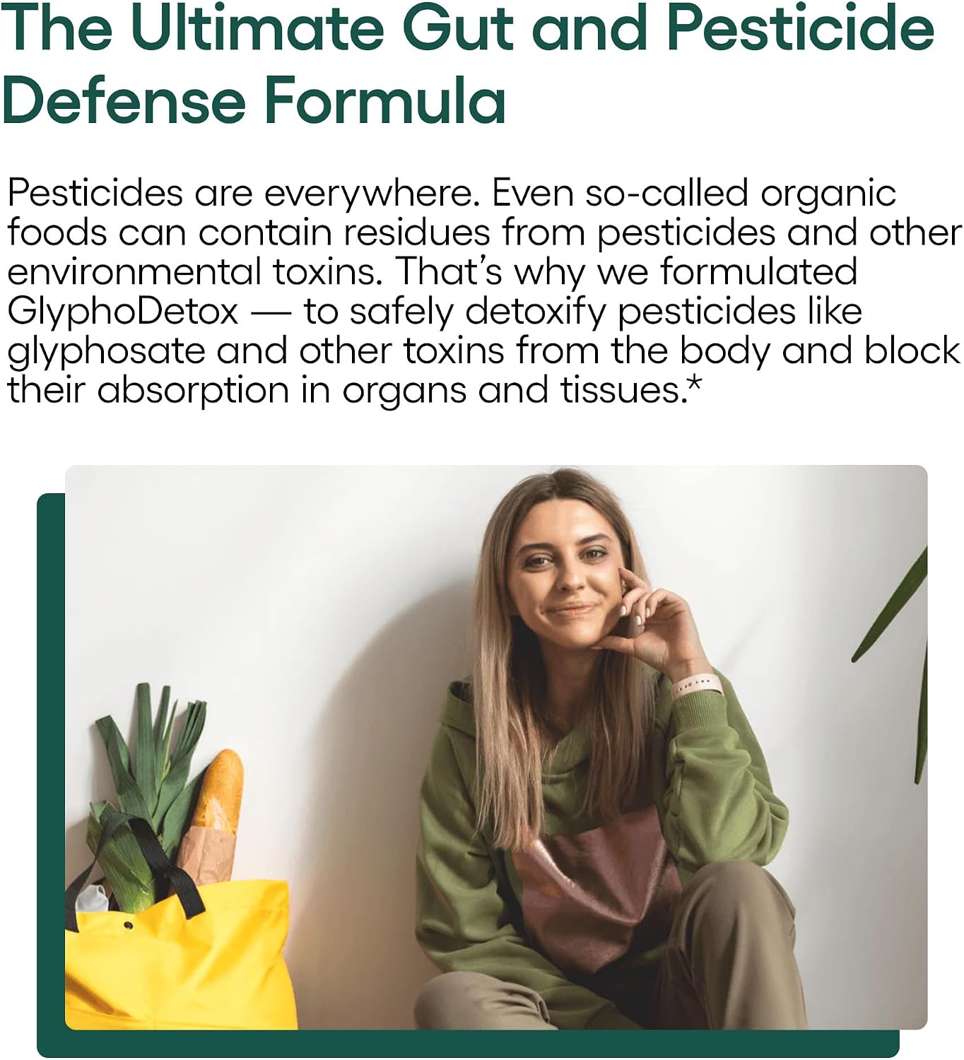 EcoNugenics GlyphoDetox Supplement – Detox Cleanse to Safely Remove Glyphosate Pesticides & Agricultural Toxins, Support the Gut & Thyroid –Includes Glycine, Kelp, Citrus Pectin, Alginate– 60 Capsules