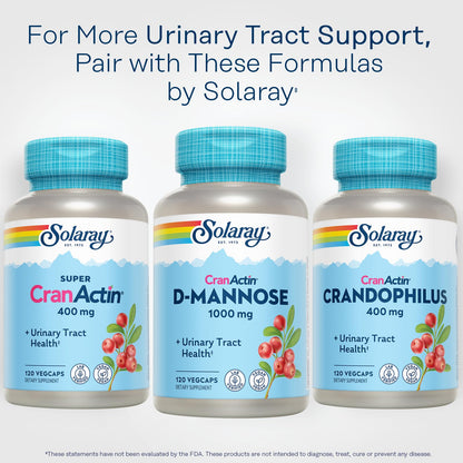 Solaray D-Mannose 1000mg with CranActin Cranberry Supplement 400mg, Urinary Tract Health & Bladder Support Capsules with Vitamin C, Vegan, 60 Day Guarantee, 75 Servings, 150 VegCaps