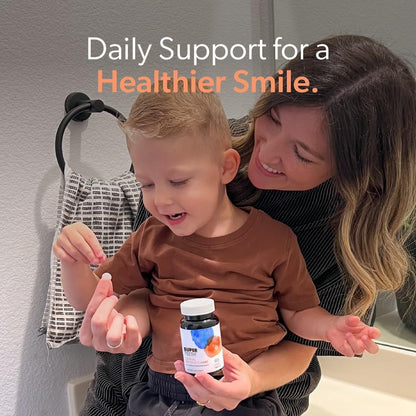 SUPER TEETH Oral Probiotics for Bad Breath, Cavities & ENT Support - Peach