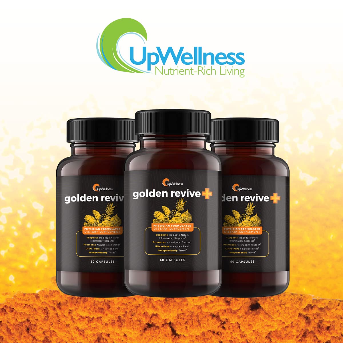 UpWellness Golden Revive + Joint Support with Quercetin, Magnesium, and Turmeric