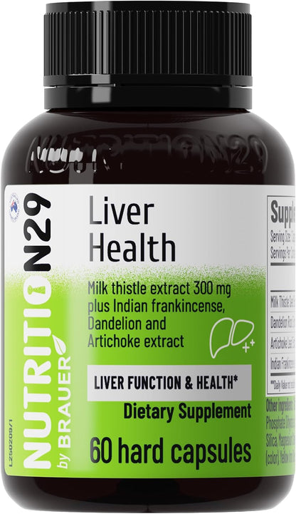 Milk Thistle Liver Support Supplement,60 Capsules,85% Silymarin | Liver Cleanse Detox & Repair Support with Dandelion Root, Artichoke & Boswellia, Non-GMO, Gluten-Free