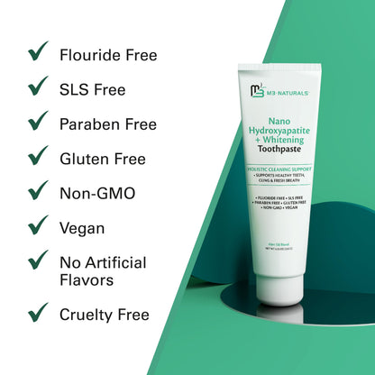 Nano Hydroxyapatite Fluoride Free Whitening Toothpaste, 1 Pack by M3