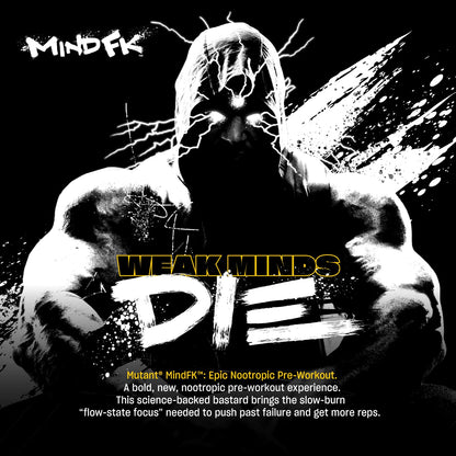 Mutant Mind FK - Epic Nootropic Pre-Workout - Brain Supplement for Mental Focus - 20 Serve - Blue Raspberry - 460g