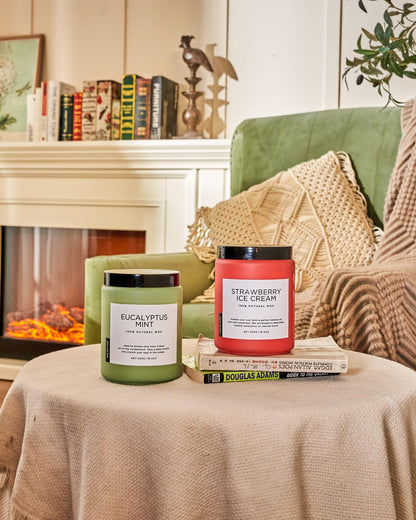 M&SENSE Eucalyptus Mint Candles for Home Scented, 19.4oz 110 Hours Burn Soy Aromatherapy