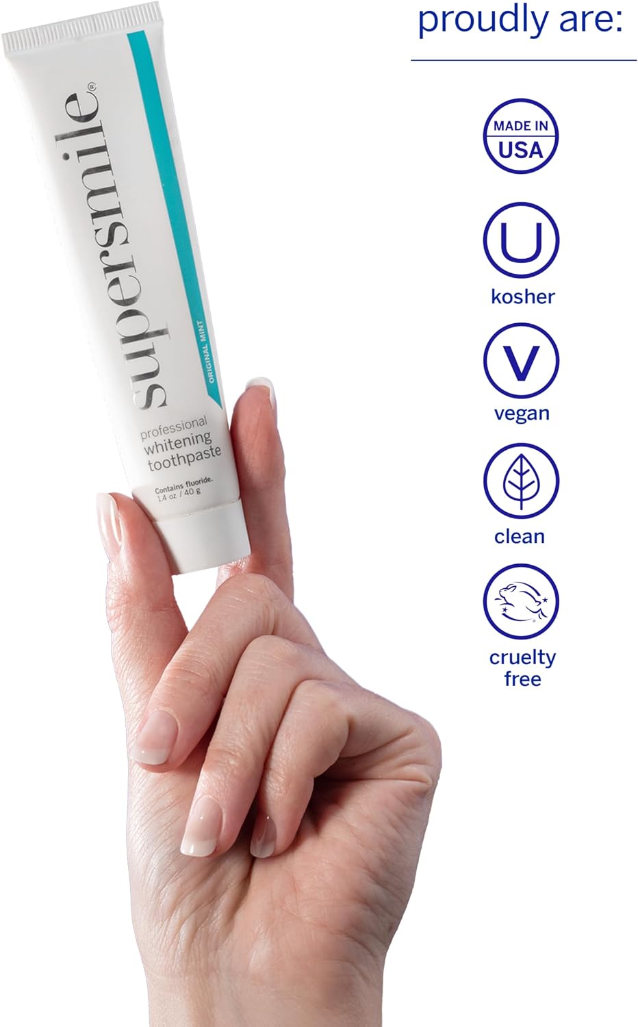 Supersmile Original Mint Whitening Toothpaste, 1.4 Oz, TSA Travel