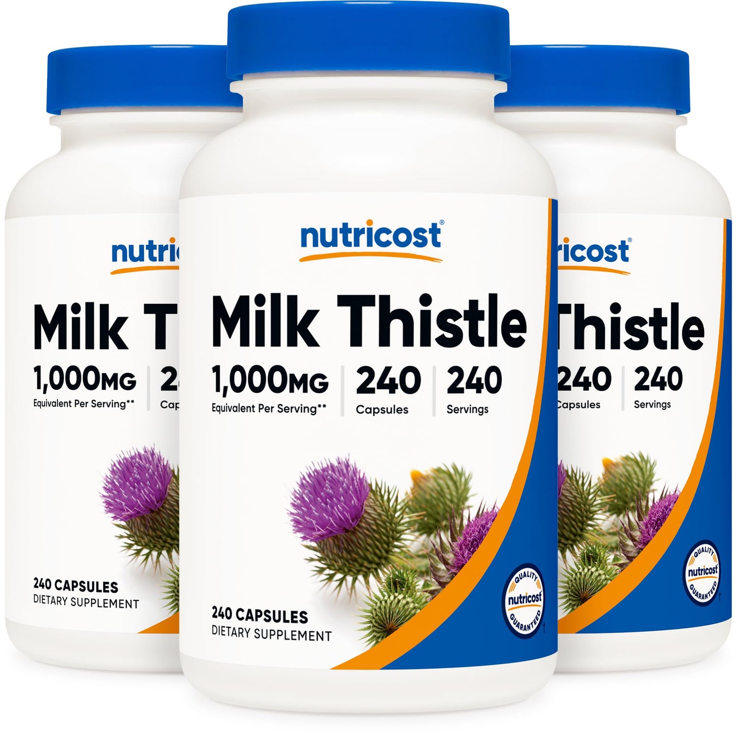Nutricost Milk Thistle Extract 240 Capsules for 240 Servings Per Bottle - Vegan, GMO Free and Gluten Free