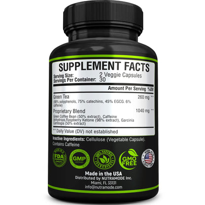 Premium Green Tea Extract Fat Burner Supplement EGCG-Natural Appetite Suppressant