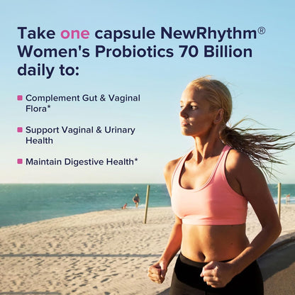 NewRhythm Gut & Feminine Health Bundle, Probiotics 50 Billion CFU & Women's Probiotics 70 Billion CFU, Daily Gut Health & Feminine Care, 90 Capsules Total (Pack of 2)
