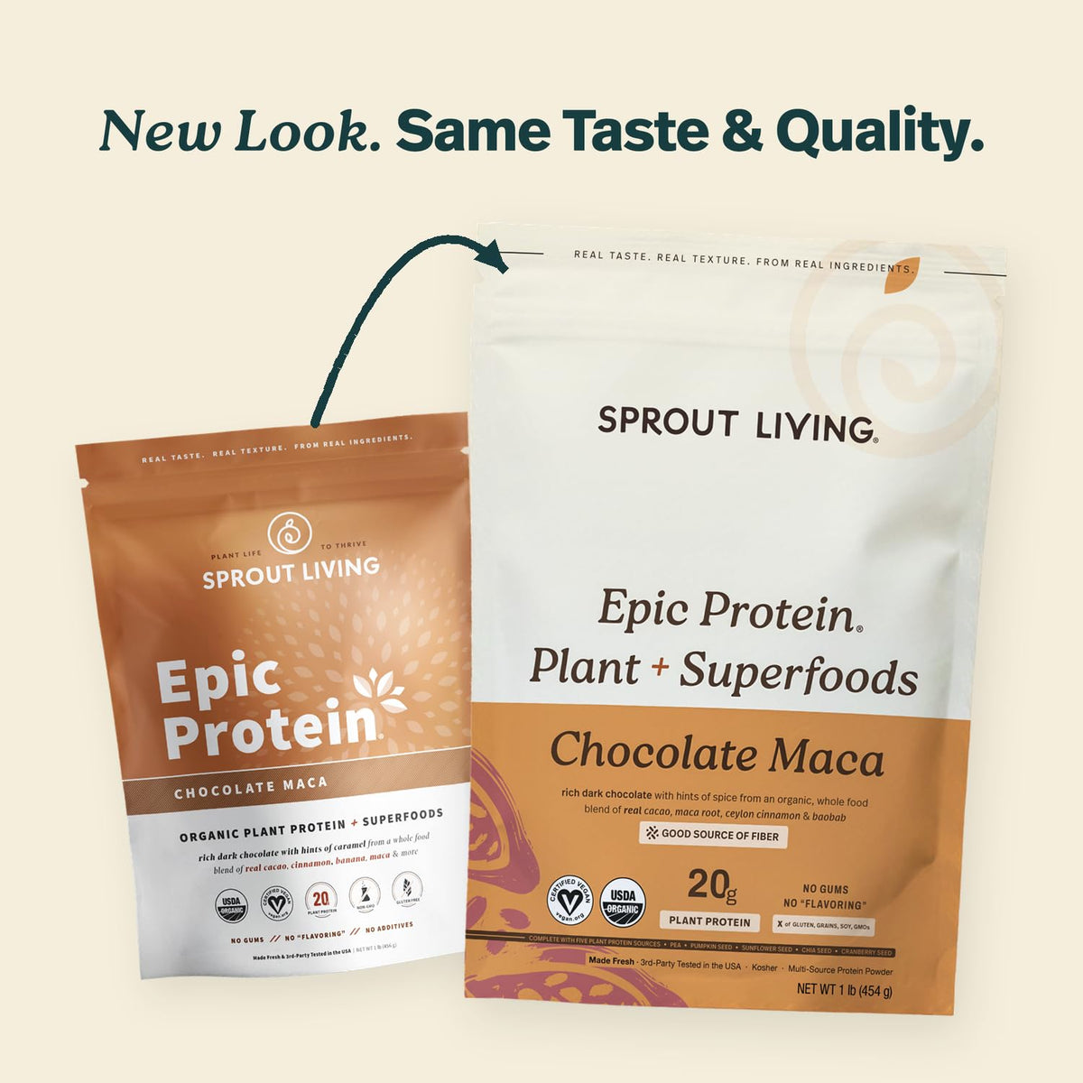 Sprout Living Epic Protein, Plant Based Protein & Superfoods Powder, Vanilla Lucuma Powder | 20 Grams Organic Protein Powder, Vegan, Non Dairy, Non-GMO, Gluten Free, Low Sugar (1 Pound, 12 Servings)
