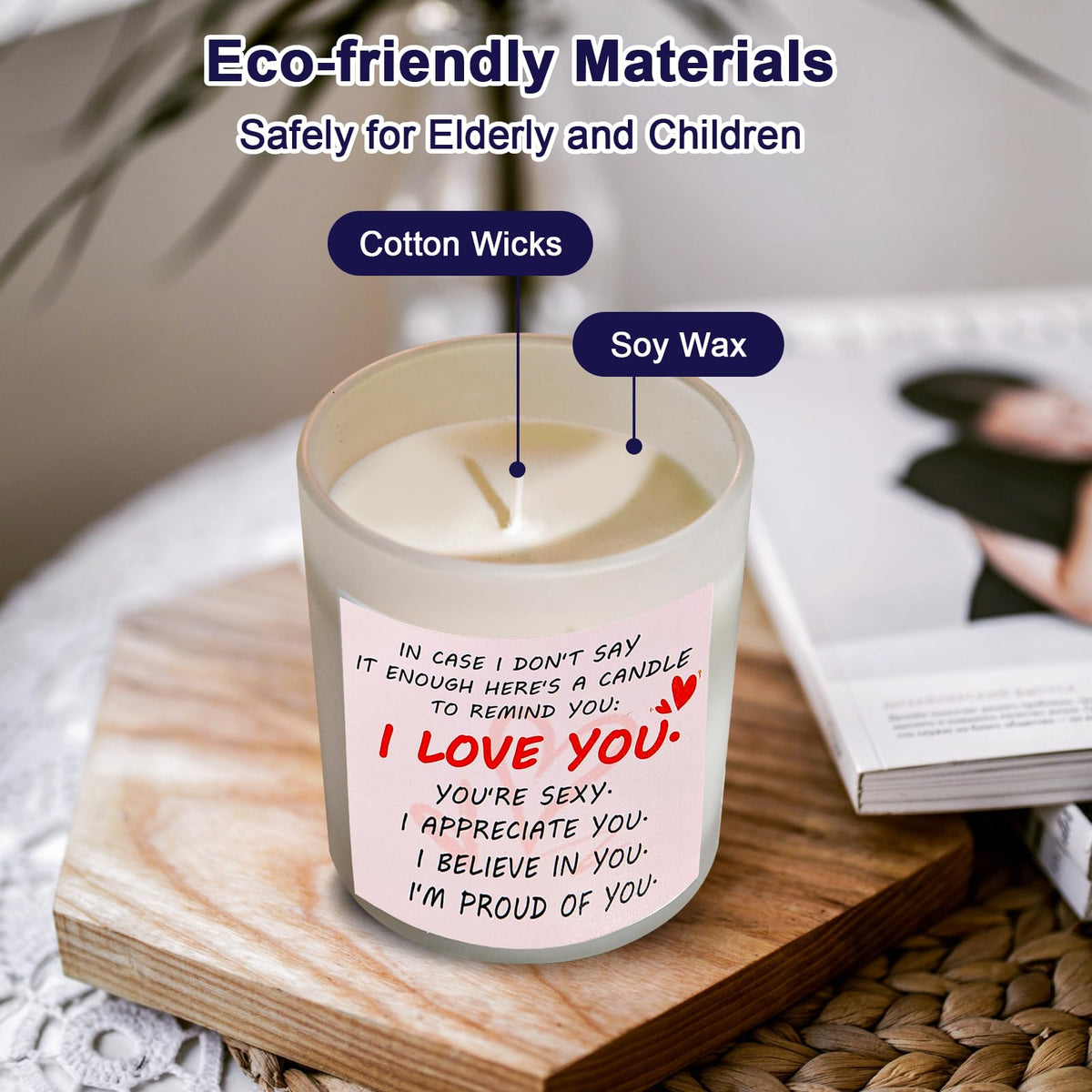 Gifts for Her Anniversary Candler - 2pack Valentine's Day Candle Gift,Wife Gifts Anniversary,Vanilla Lavender