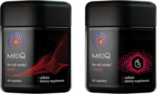 MitoQ Ultimate Antioxidant Bundle: Mitochondria-Targeted and Heart Health Antioxidant Supplements | Supports Cellular Longevity, Cardiovascular Health, Energy, and Healthy Aging (2 x 60 Capsules)