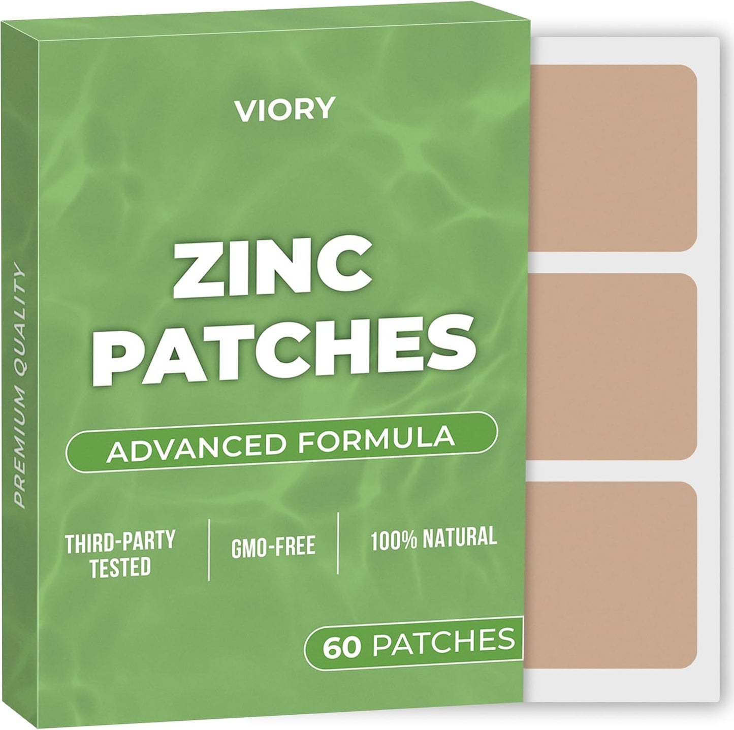Zinc Patches (Pack of 60) - 100% Natural Patch for Women and Men | With Biotin, Immune & Body Support, Enhanced Formula