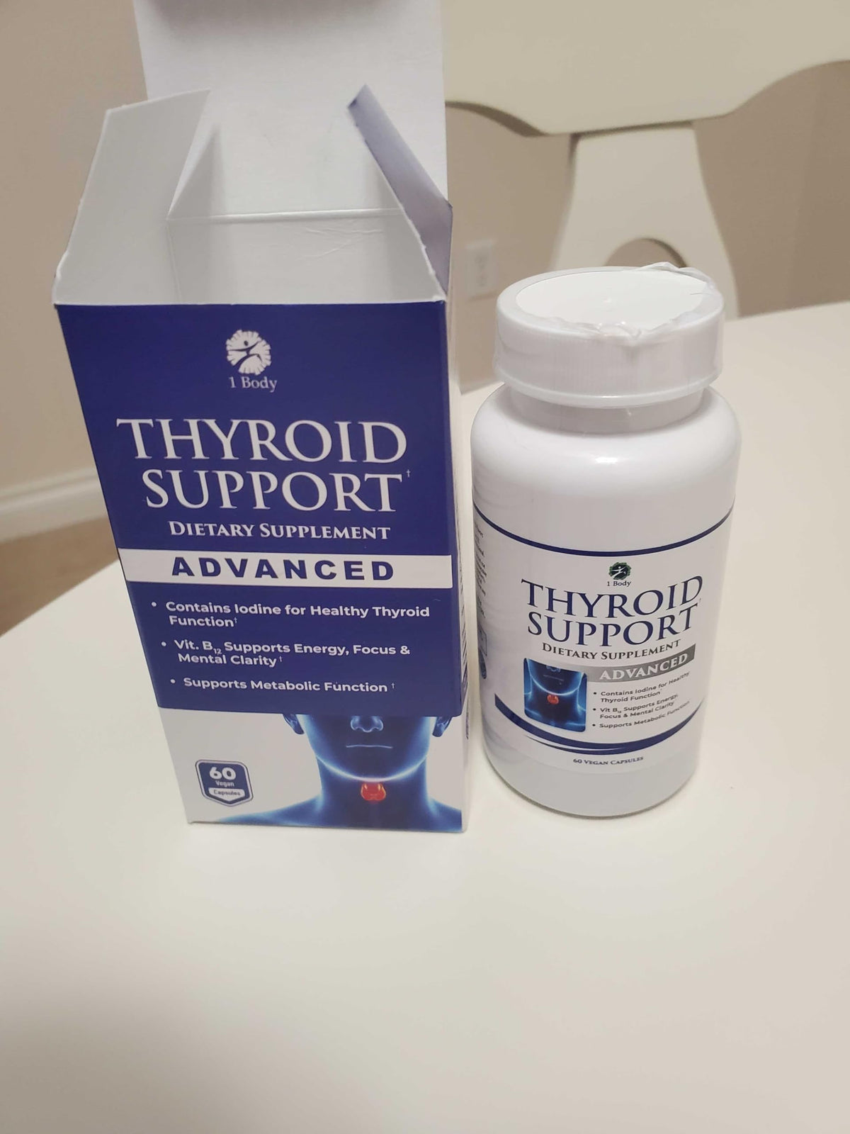 1 Body Thyroid Support for Women & Men, Iodine & Selenium Supplement