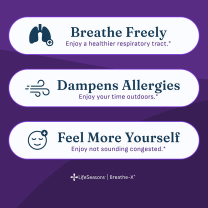 Breathe-X - Allergy & Sinus Relief Supplement - Supports Sinuses & Nasal Discomfort - Non-Drowsy & Fast-Acting - Quercetin, Bromelain, Citrus Bioflavonoids, Nettle Leaf & Vitamin C - 90 Capsules